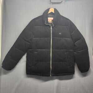 Levi Strauss XL Black Corduroy Puffer Jacket Mens Insulated Coat